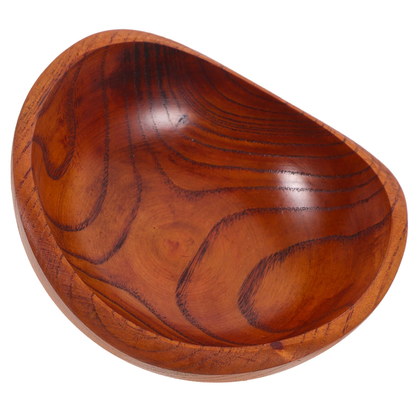 HEALLILY Wooden Ingot Shaped Bowl Creative Fruit Snack Bowl for Kitchen Counter for Salads Soups and Grains Fine Workmanship Home Decor