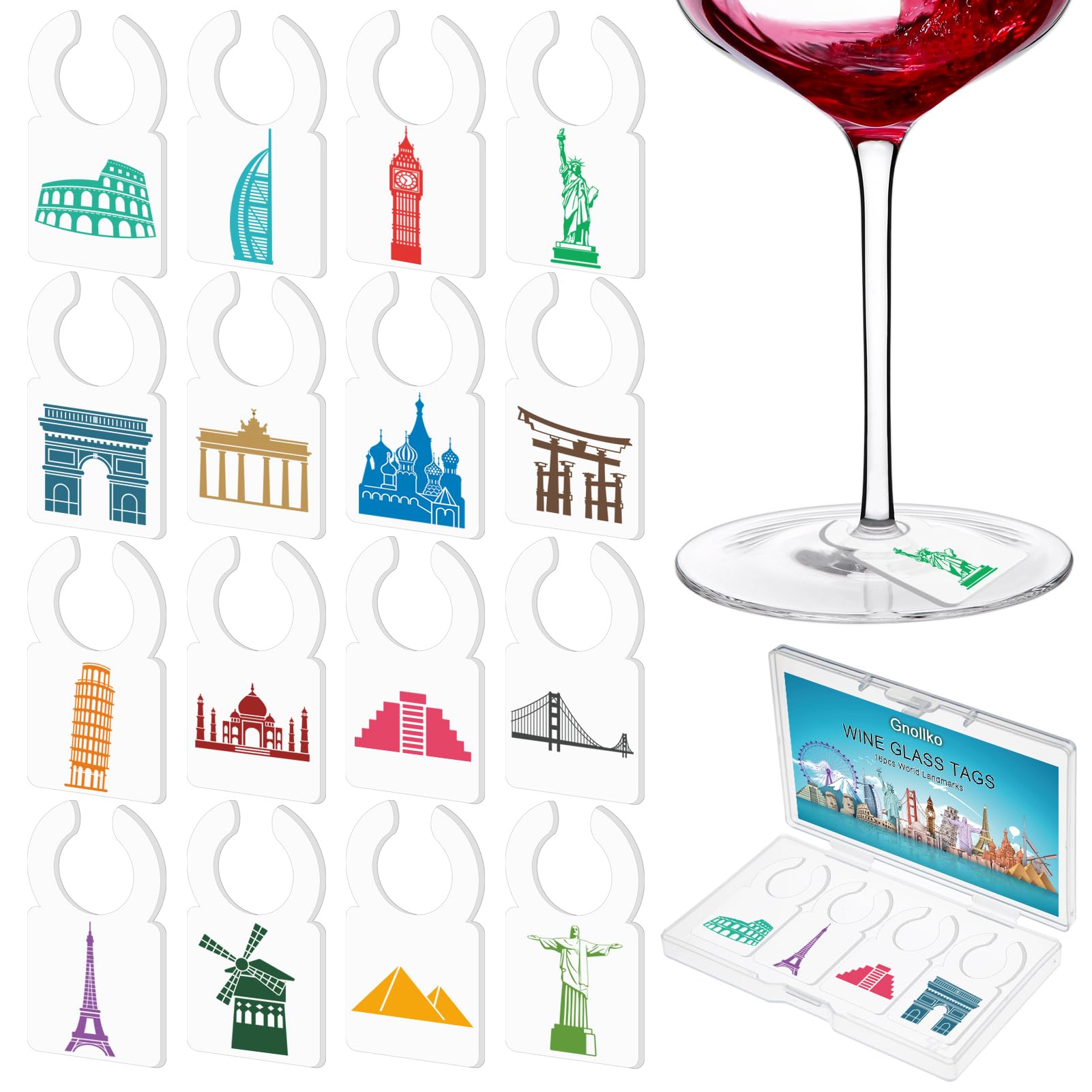 Franmara Wine Glass Identification Tags (50 Units), White