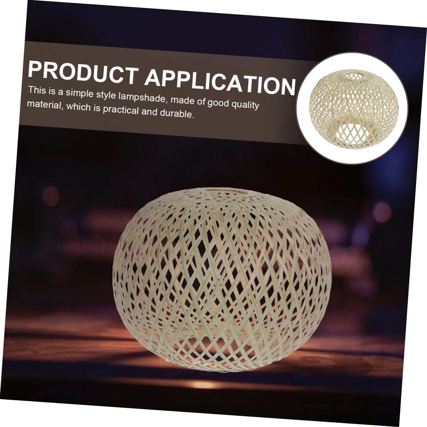 ARTIBETTER 2 Pcs Bamboo Woven Rattan Pendant Light Asian Style Lampshade Ceiling Lamp Cover