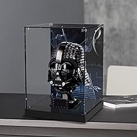 Vista 6 de Vitrina de acrílico para Lego 75304 Star Wars Darth Vader casco de cabeza negra modelo de bloque de construcción (solo caja, sin modelo), caja