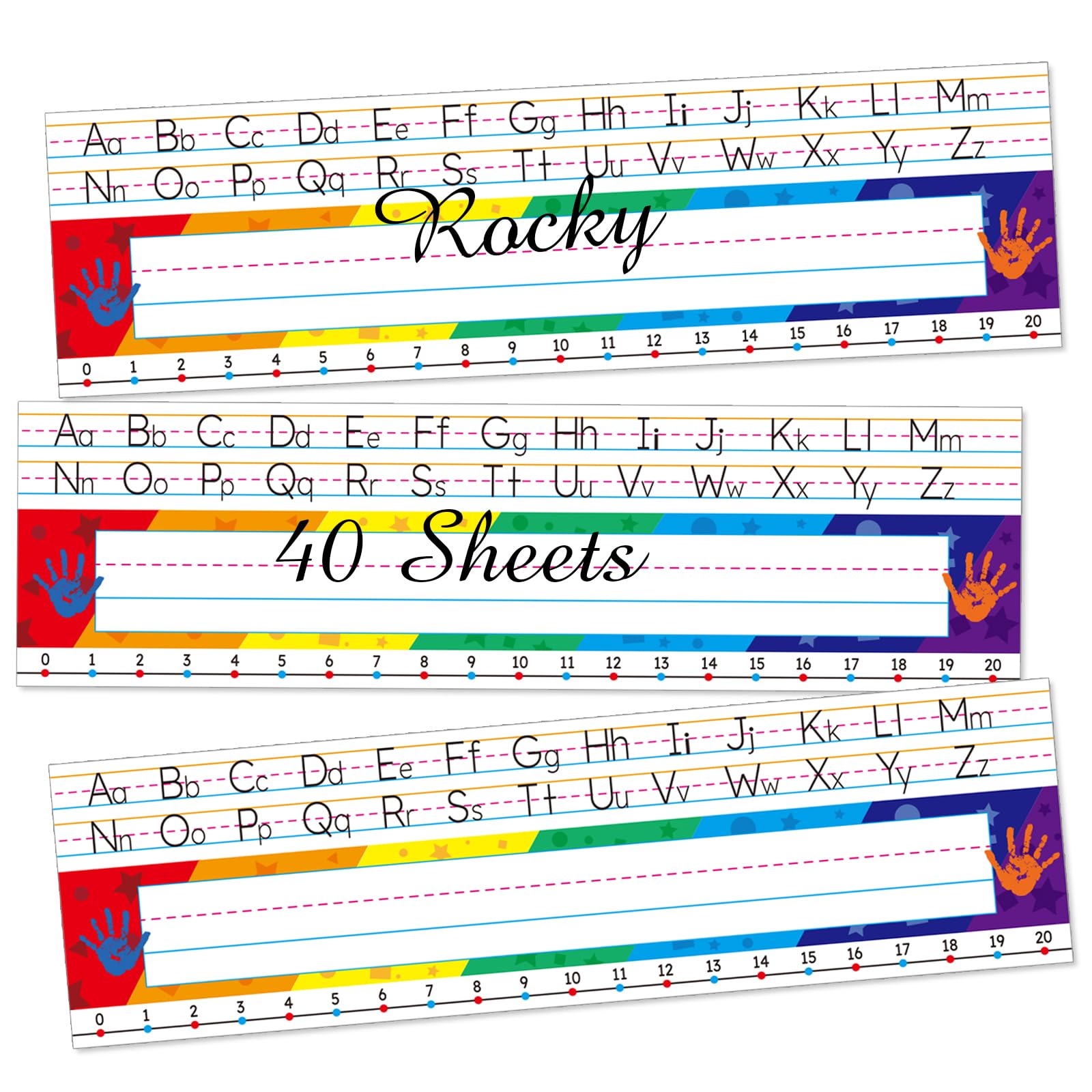 WANGHENG Name Tags for Classroom,40Pcs Waterproof Self Adhesive Name Label Stickers（White Pinyin Style）