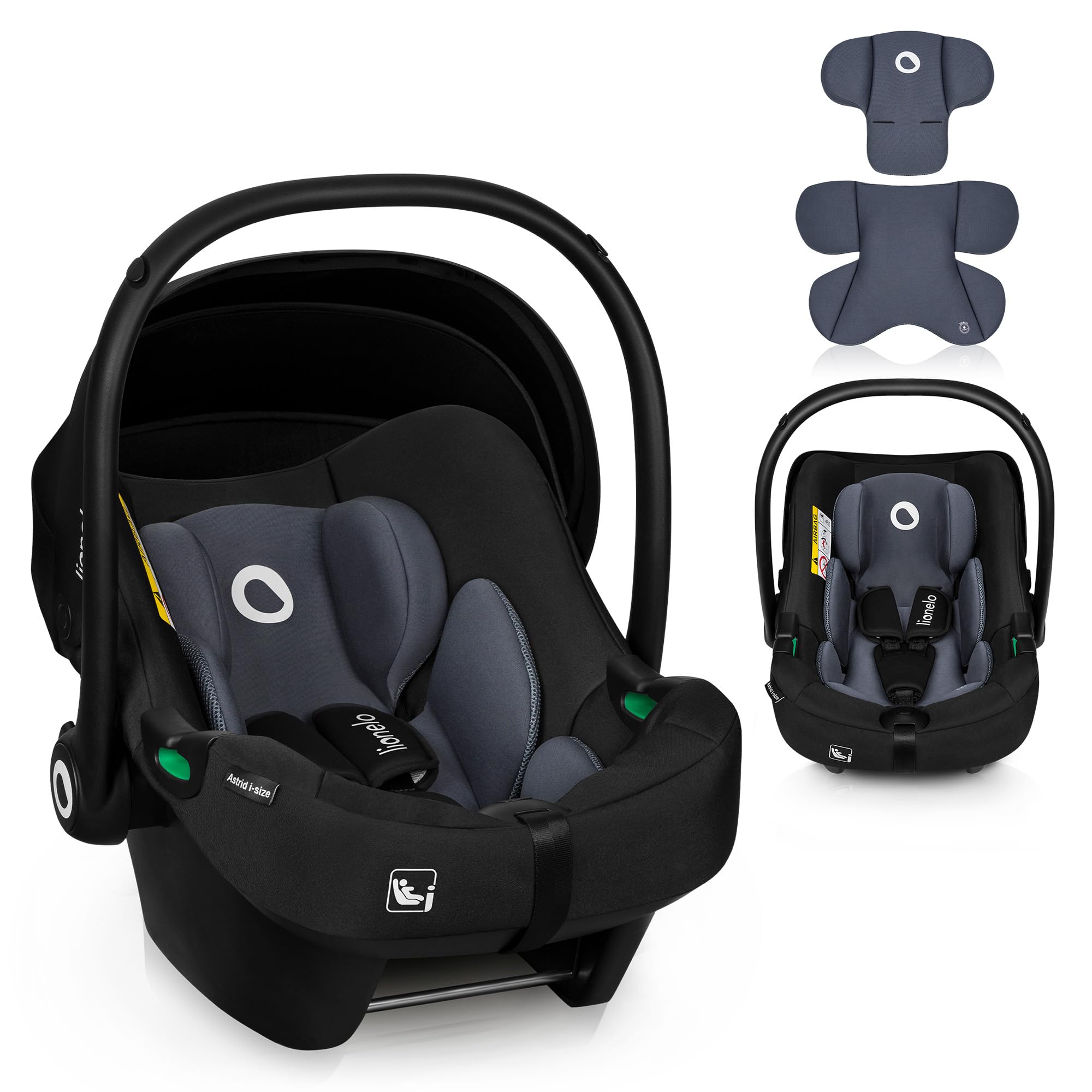Lionelo ASTRID silla de coche para bebés 40-​87 cm (Grupo 0+) i-​Size puntos protección lateral Portabebés, Orientación trasera cinturón de seguridad de 3