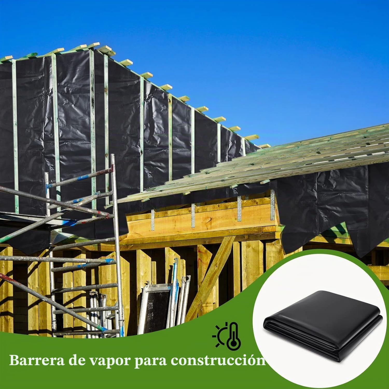 KAHEIGN 2m x 10m Negro Láminas De Polietileno, 2 Mil Cubierta De Túnel De Jardín Grow Membrana Hortícola De Polietileno Para Aislamiento De Jardinería Y Protección Contra De Edificios (125Mu /500G)