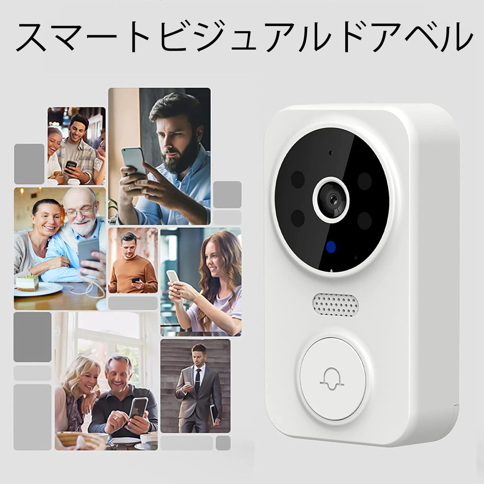 Amazon.co.jp: スマホ ビデオドアベル 無線 ドアベル 遠隔