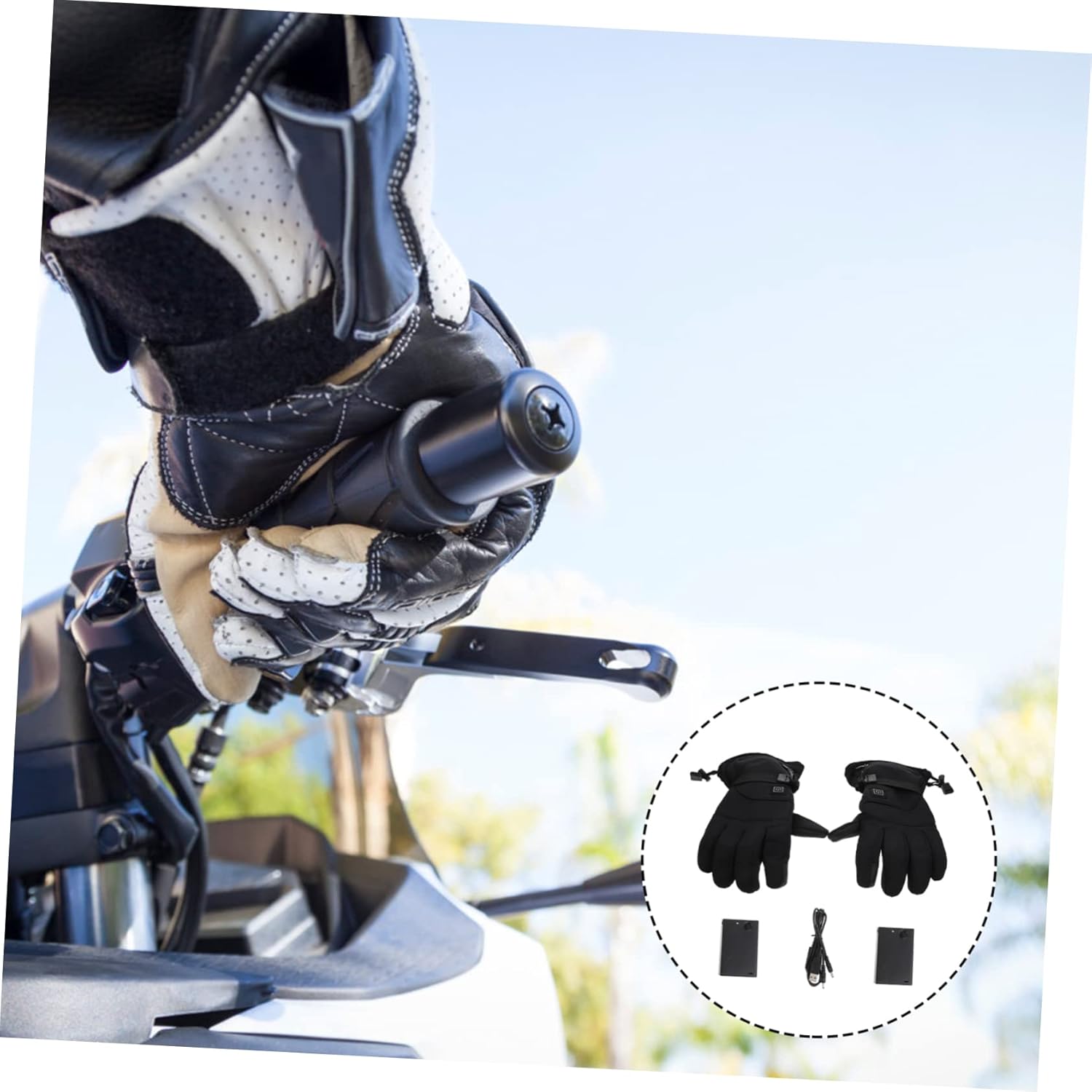 Totority 1pair Cold Resistant Touch-Screen Heating Gloves Windproof for Outdoor Activities Like Riding Skiing and Hiking Breathable Material Elastic Wristband