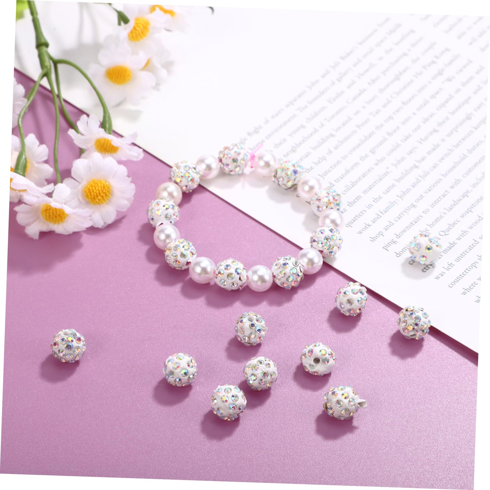 TEHAUX 300piezas Abalorios De Diamantes De Imitación Para Joyería Diy Bolas Espaciadoras Para Pulseras Collares y Manualidades