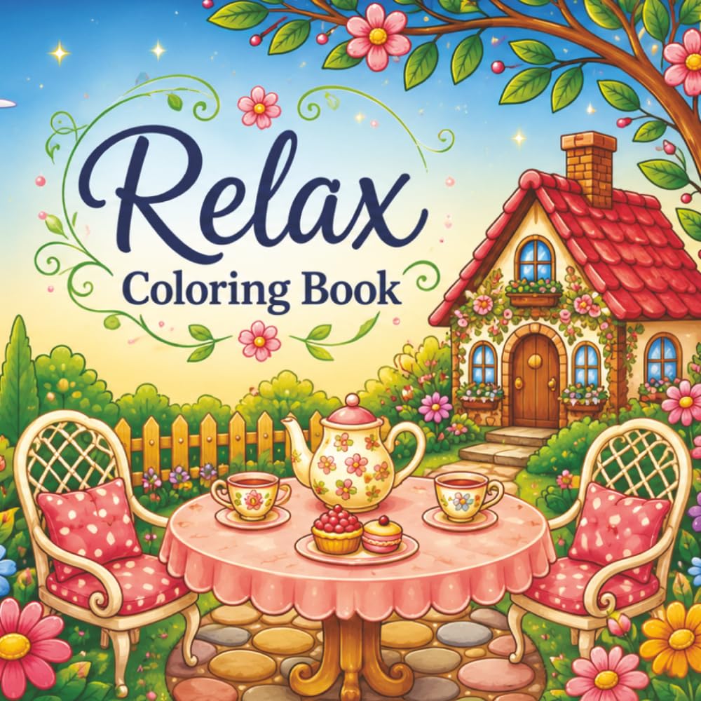 Relax : Coloring Book for Adults, Seniors and Teens, 40 illustrations, calming, relaxing, stress Relieving: (Cosy Coloring)