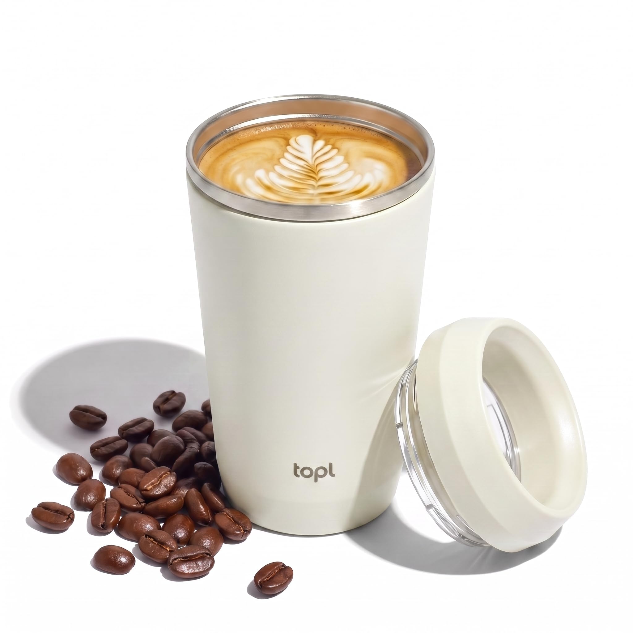 Topl Vaso patentado de acero inoxidable reciclado con tapa de 360° de 354 ml