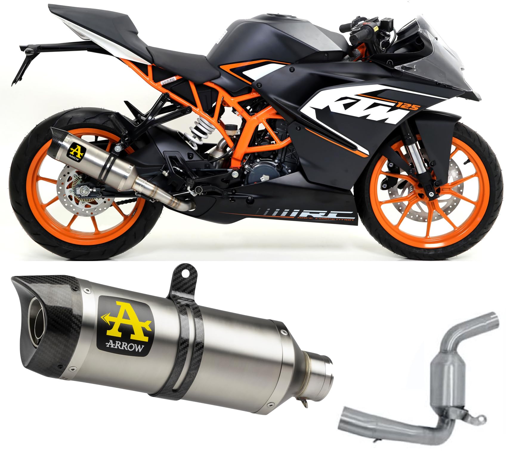 Escape Arrow Open Thunder aluminio con conector para moto KTM RC 125 2015 2016 3