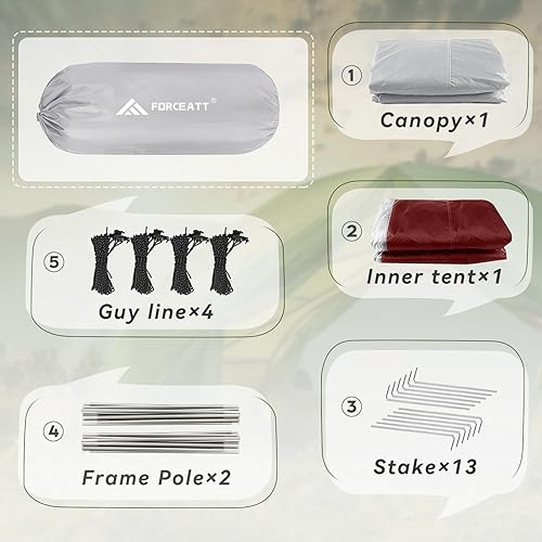 Miniatura 5 de Forceatt Tienda de campaña para 234 personas, tienda de campaña profesional impermeable y resistente al viento, ligera, adecuada para exteriores,