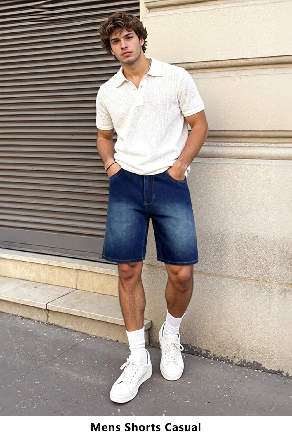 Heyfanee Mens Jean Shorts Relaxed Fit Denim Jorts Men Baggy Casual Shorts for Men