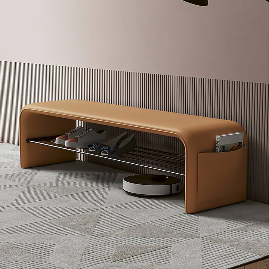 Amazon.co.jp: 玄関ベンチ、アームレスデザインとショートハイト