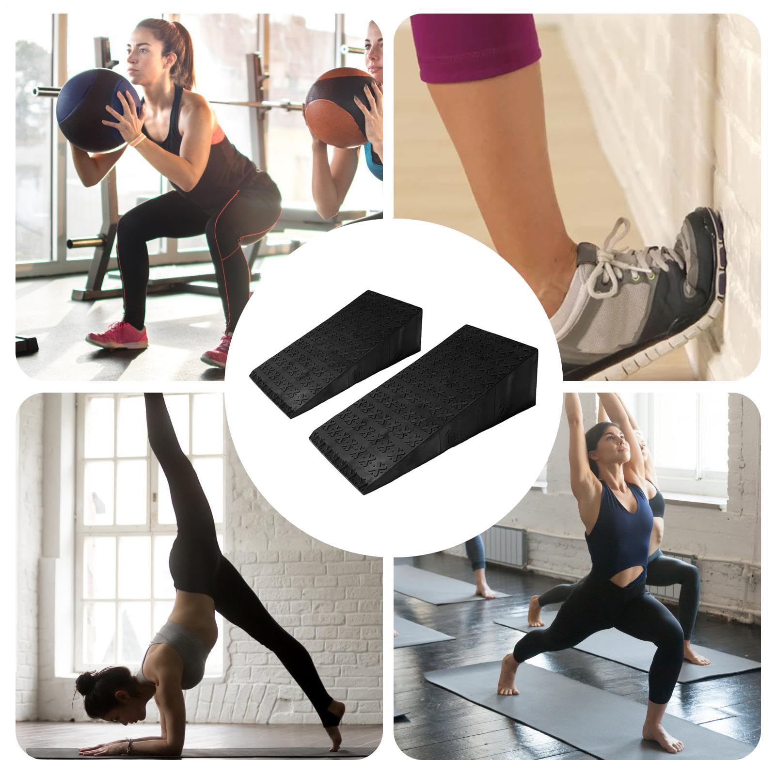 Squat Wedge Block - PP 31.5x15.5x8.5cm Bloc Surélevé Fitness | Cale talon squat Antidérapante Support Force, Gym Maison Studio Usage, Stabilité Mouvement Bas Corps Heel Lift Block | Bloc Entraîn