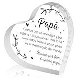 Yopyame Spanish Dad Birthday Gifts - Regalos para Papá Heart Acrylic Plaque for Office Desk Decor Keepsake Paperweights Gifts for Dad in Spanish Christmas Father's Day Gifts for Dad from Daughter Son