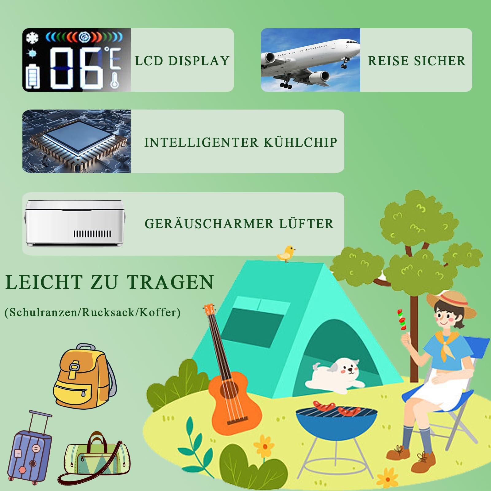 Medikamente Kühlschrank, Insulin Kühlbox Tragbare mit 3 Batterien,Mini Intelligente Elektrische Thermostat Kühler Große Kältetechnik Raum für Auto, Reisen, Zuhause Medizinische Kühltasche