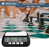 Vista 4 de Temporizador digital de reloj de ajedrez, temporizador de ajedrez QINFIEY para juegos de mesa, profesional con función de cuenta regresiva