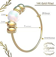 Vista 5 de Gold Nose Ring - Thin Tiny 24 Gauge 7mm White Opal Nose Hoop - 14k Gold Filled Nose Rings For Women - Small Handmade Piercing Jewelry - Gift Ready