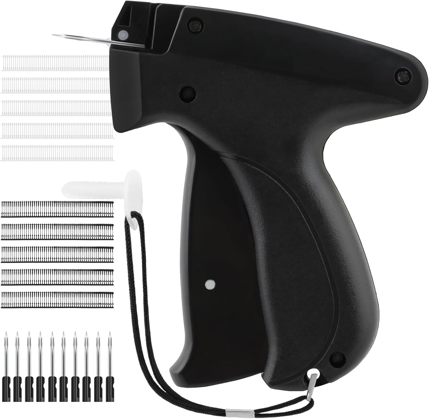 Quick Clothing Fixer, Speedy Tagging Gun for Clothes, Handheld Tag Attacher Gun with 10 Needles & 1000 Pcs Barbs Fasteners for Retail Hang Price Fabric Garment Label(Black)