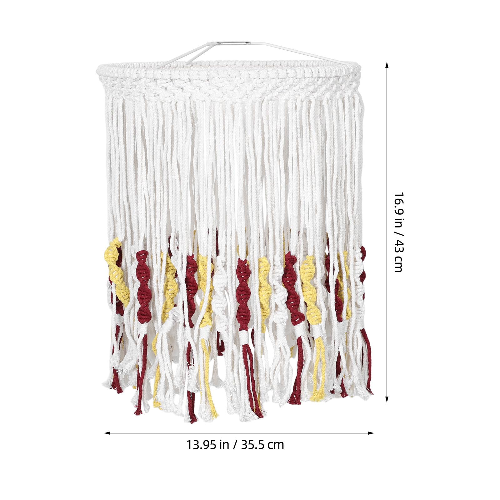 Toyvian Paralume Bohemien in Cotone Intrecciato a Mano con Frange, Paralume Sospeso di Ricambio per Lampada da Soffitto Beige, Adatto per Camera da Letto e Bagno