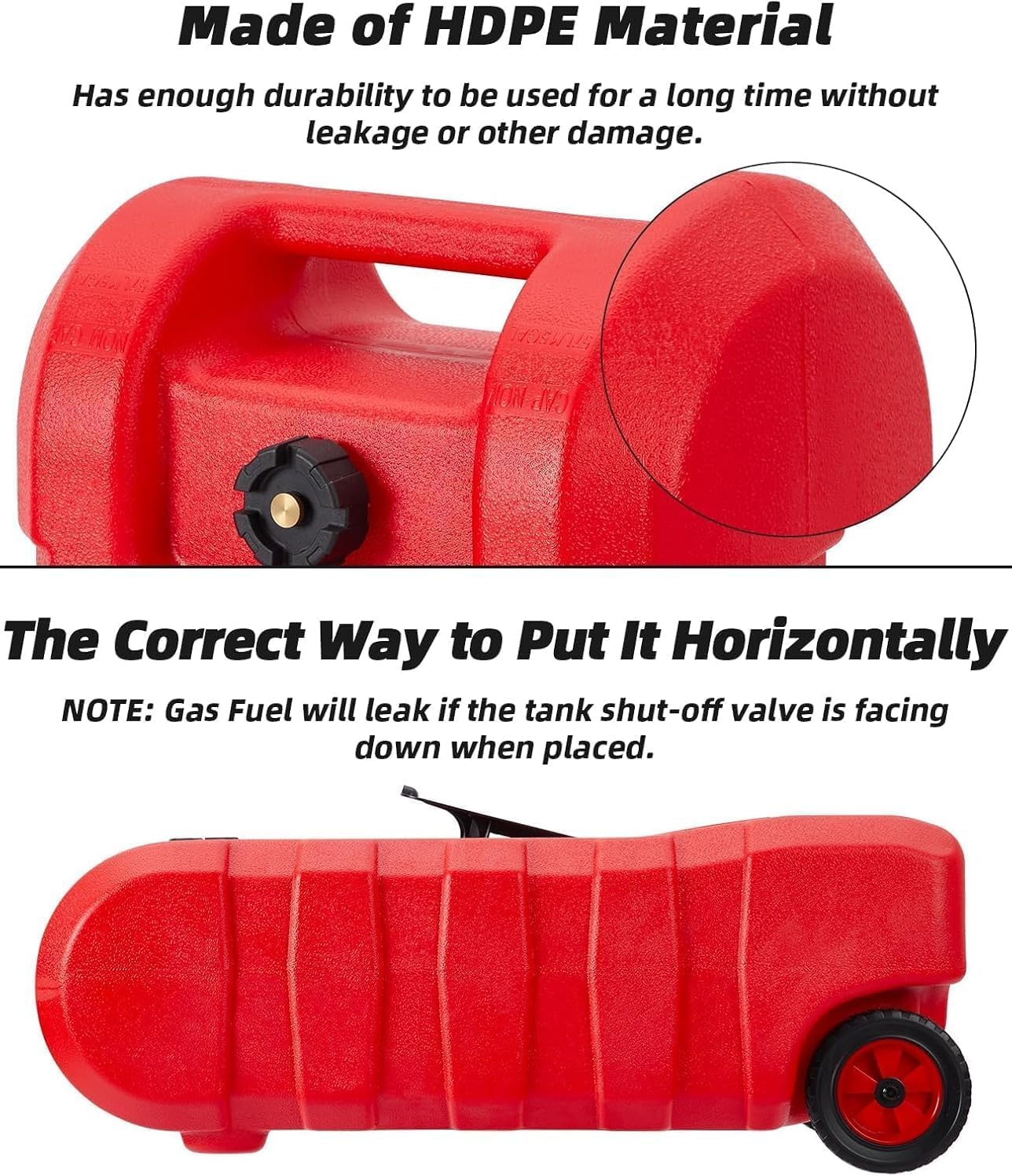 15 Gallon Gas Can with Hand Pump - Gas Caddy with10FT Hose,for Gasoline, Diesel, Kerosene, Water - Leak-Proof,Fuel Caddy Fits Cars, Trucks, Lawn Mowers, Atvs, Boats(2 Gal/Min Flow Rate)