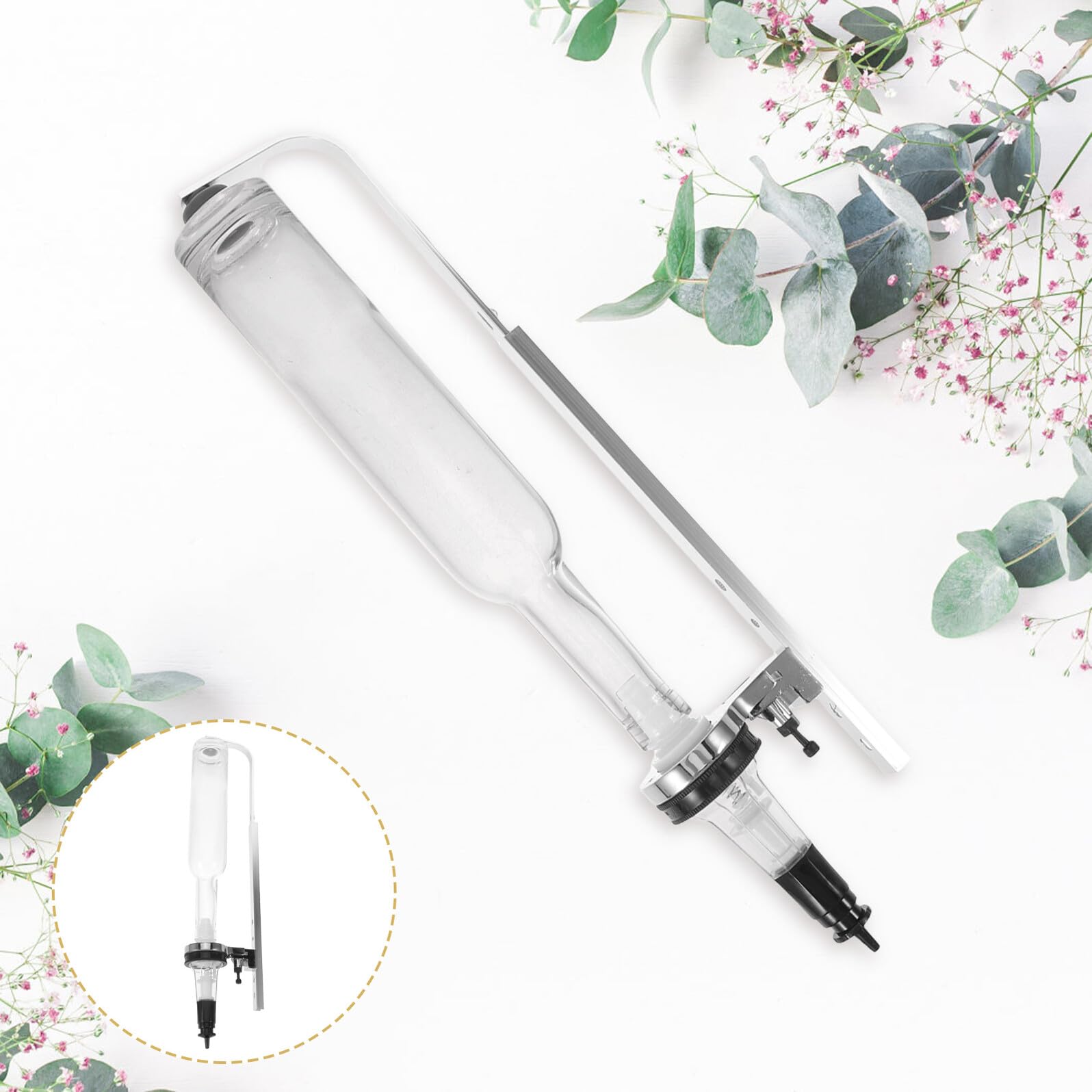 VALICLUD Pompe de Remplissage Parfum en Verre Transparent 400 ML Tube Poussoir, Kit Distributeur Liquide Polyvalent pour Recharge Diffuseur Parfum, Outils pour Transfert Essence DIY, Usage