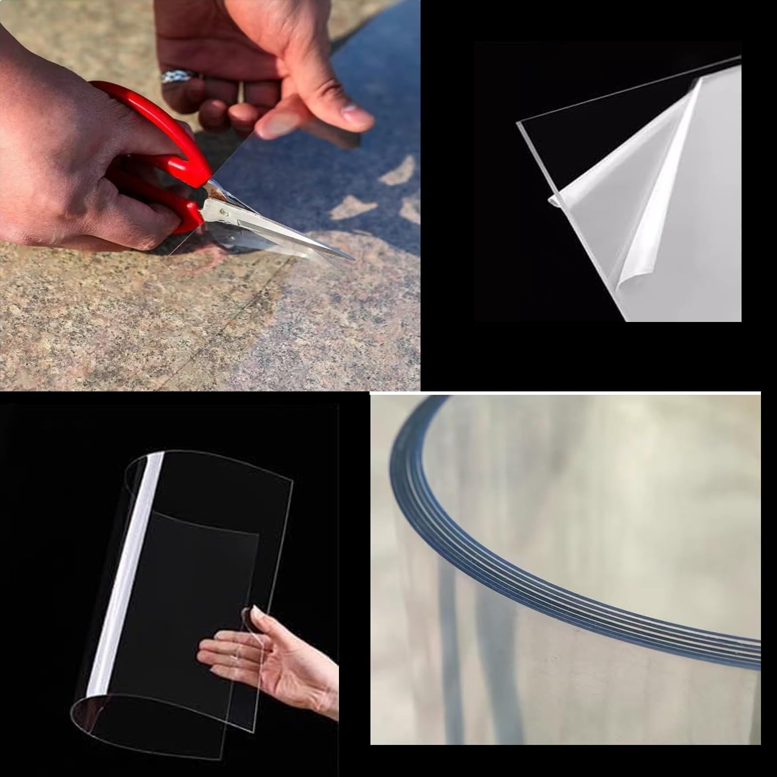Lámina de Plástico Transparente de 1,2 mm de Grosor, Placa Policarbonato, Fáciles de Cortar, ideal para Cocheras, Solarios e Invernaderos (1,22 x 2,44 m)(Transparent)