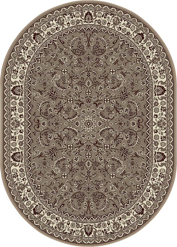 SrS Rugs® Luna Collection, Living Room Rugs, Hallway Runners, with Soft Smooth 8mm Pile. Contemporary Borders Design. 7 Colours, 9 Sizes (Classical Beige Oval, 160cm x 225cm) — image 1