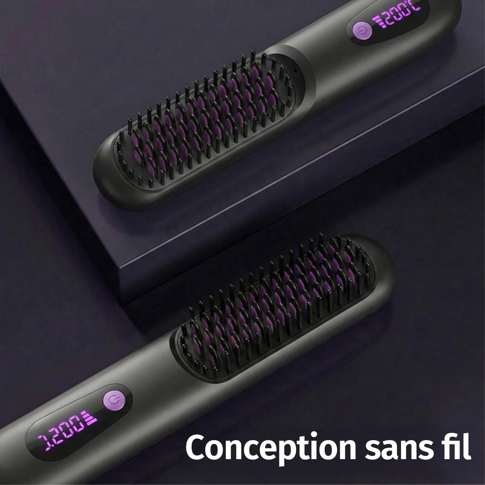 Brosse Coiffante Cocoony Cheveux Courts Volume, Cocoony Brosse À Cheveux, Créez Rapidement Une Coiffure Raffinée, Volume Durable, Design Sans Fil Et Portable (Noir)