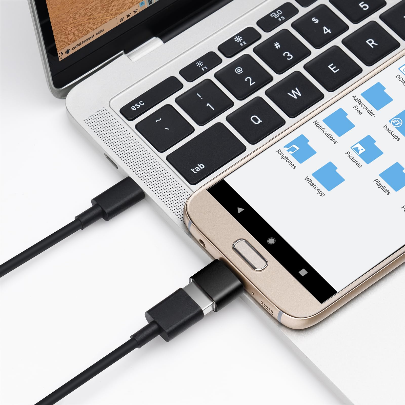 Micro USB a USB OTG Adattatore 2 Pack, Micro USB adattatore per smartphone Android, chiavetta di memoria USB, dischi rigidi portatili e altro ancora