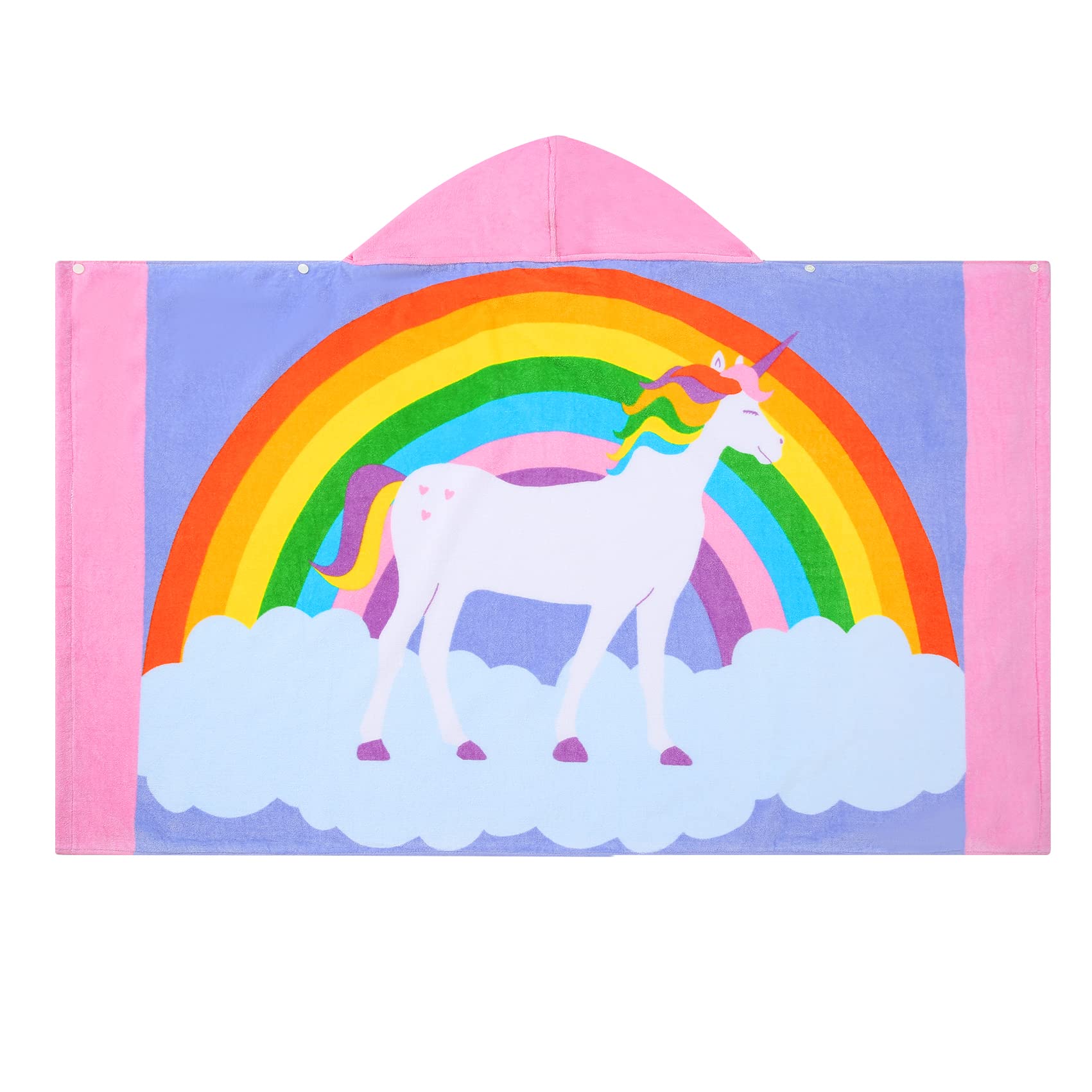Kinder-Badetuch mit Kapuze, für Mädchen und Jungen, super saugfähig, niedliches Cartoon-Tier, volle Vitalität (Himmel-Einhorn)