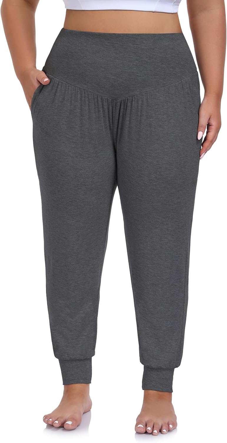 ZERDOCEAN Women's Plus Size Yoga Joggers Pants Casual Comfy Workout Lounge Pants with Pockets - Image 2