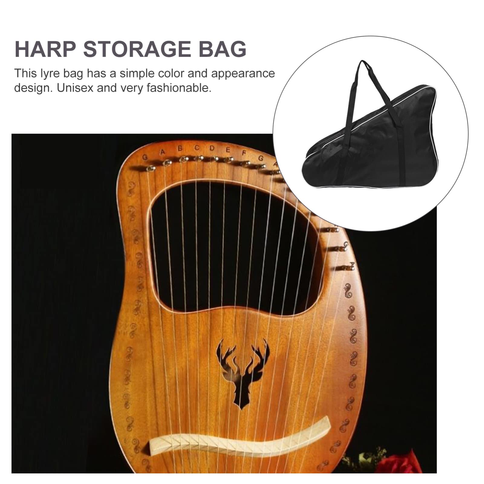 Universal Thicken Padded Lyre Harp Storage Bag - EVA Case for 19 String Harps - Image 4