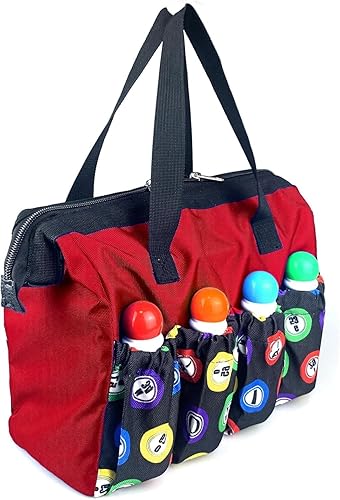 Miniatura 12 de Bolsas de bingo Dauber con 8 bolsillos de gran capacidad, bolsa de transporte de viaje con cremallera, bolsa de maquillaje, regalo para amantes