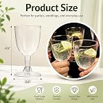 ZENFUN 75 Pcs Plastic Wine Glasses, 5 Oz Clear Disposable Champagne Glasses with Stem, Sturdy & Reusable Plastic Goblets for Weddings, Birthdays, Wine Tasting, Bridal Shower