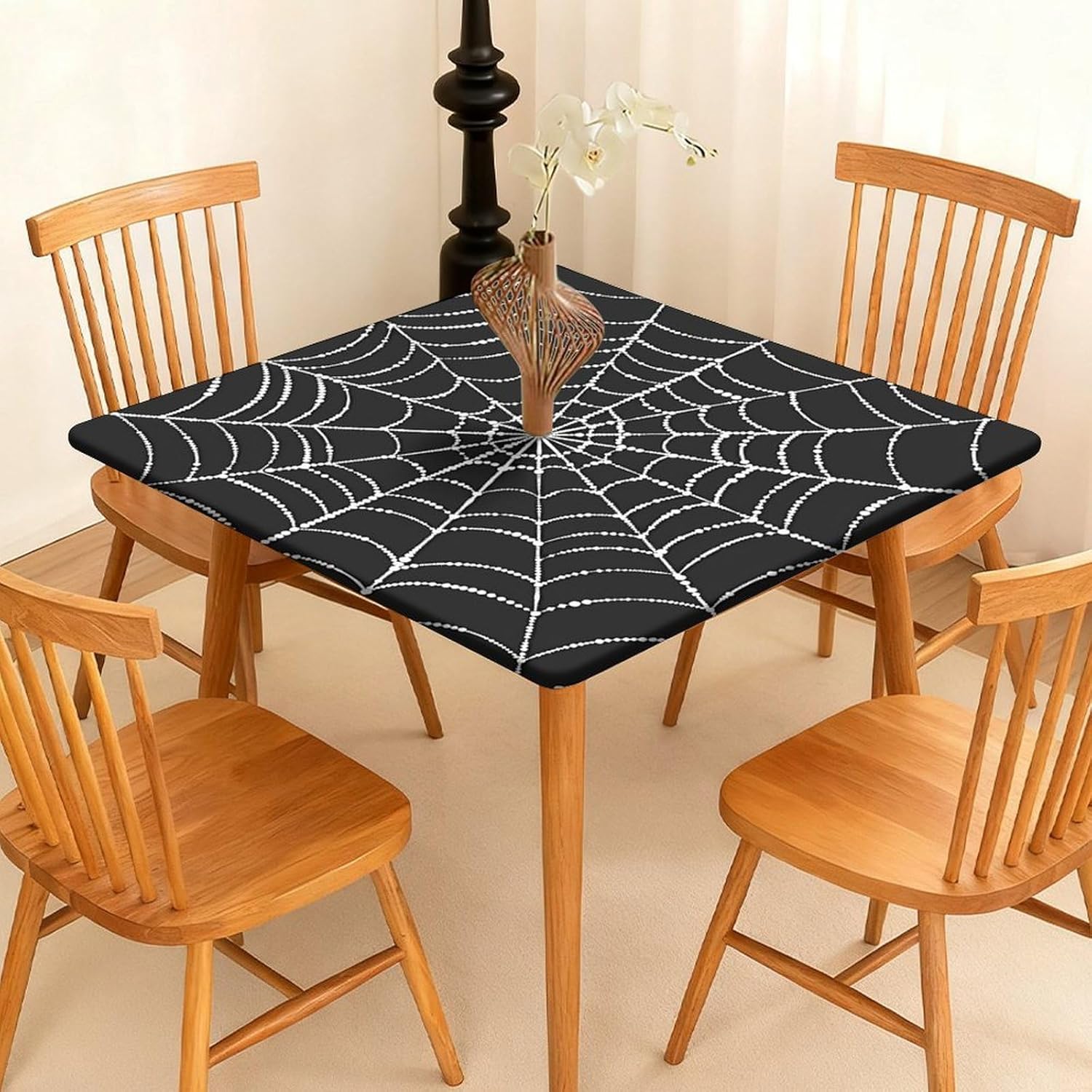 Goth Spider Web Square Tablecloth Print Table Cloths Table Cover Wedding Party Holiday Decor