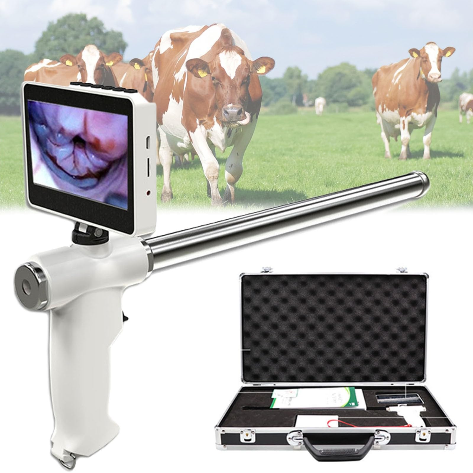Dispositif d'insémination Artificielle pour l'élevage de bovins, Pistolet d'insémination visuelle Professionnel pour l'élevage de bovins, de Vaches, de Moutons et de Chevaux(Dog/Pig/Sheep)