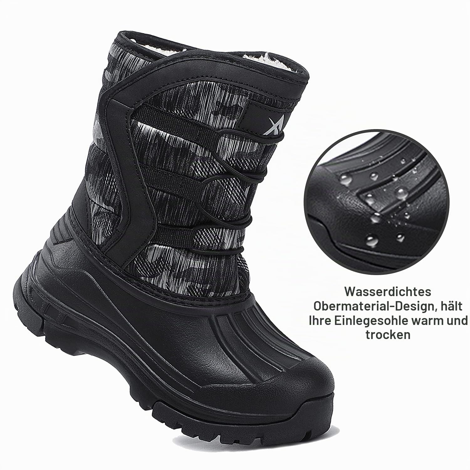 Kinder Winterschuhe Jungen Mädchen Wasserdicht Anti-Rutsch Winterstiefel Warme Gefüttert Schneestiefel Winterstiefel