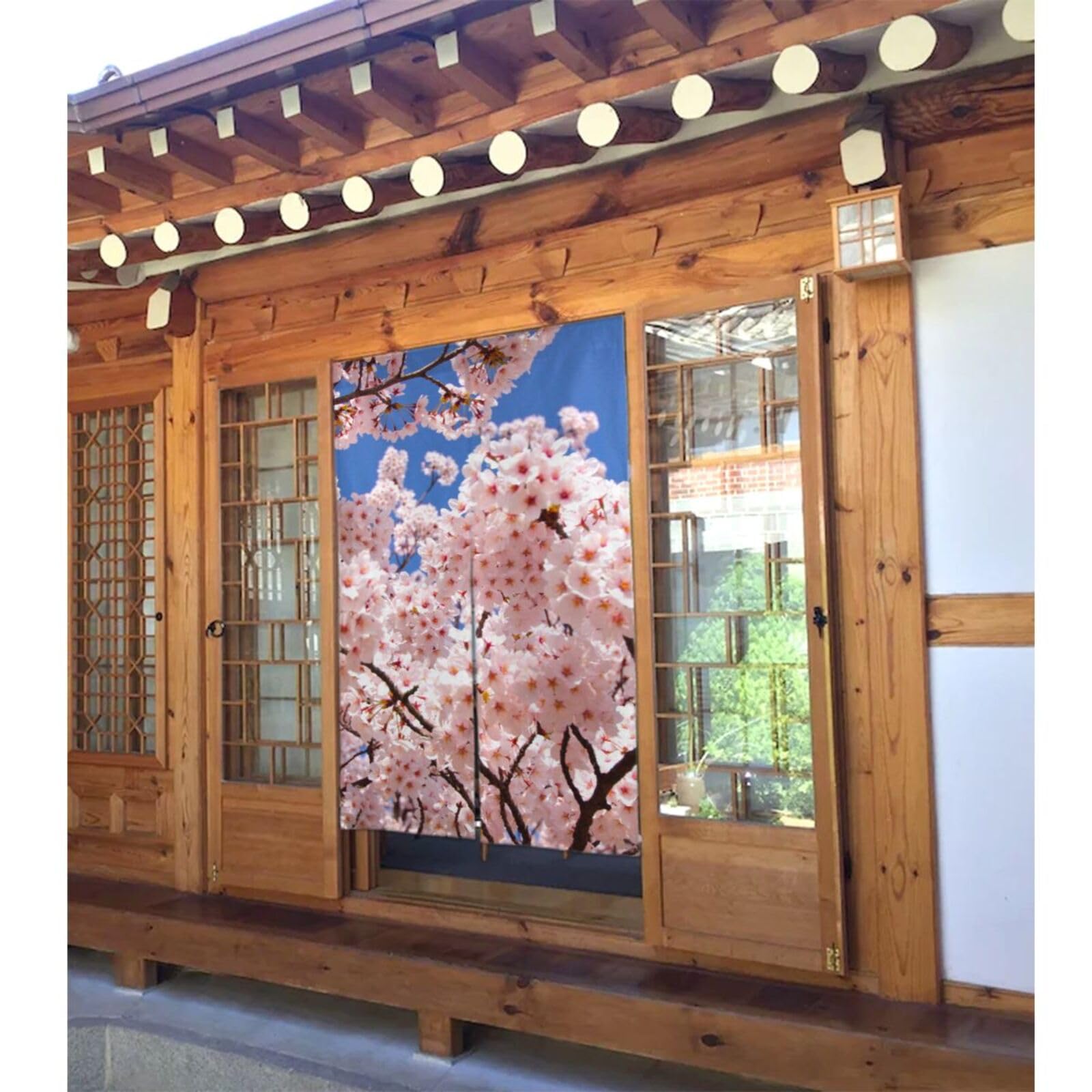 Amazon｜のれん 桜柄 ピンクの花 花柄 間仕切り 暖簾 遮光 おしゃれ