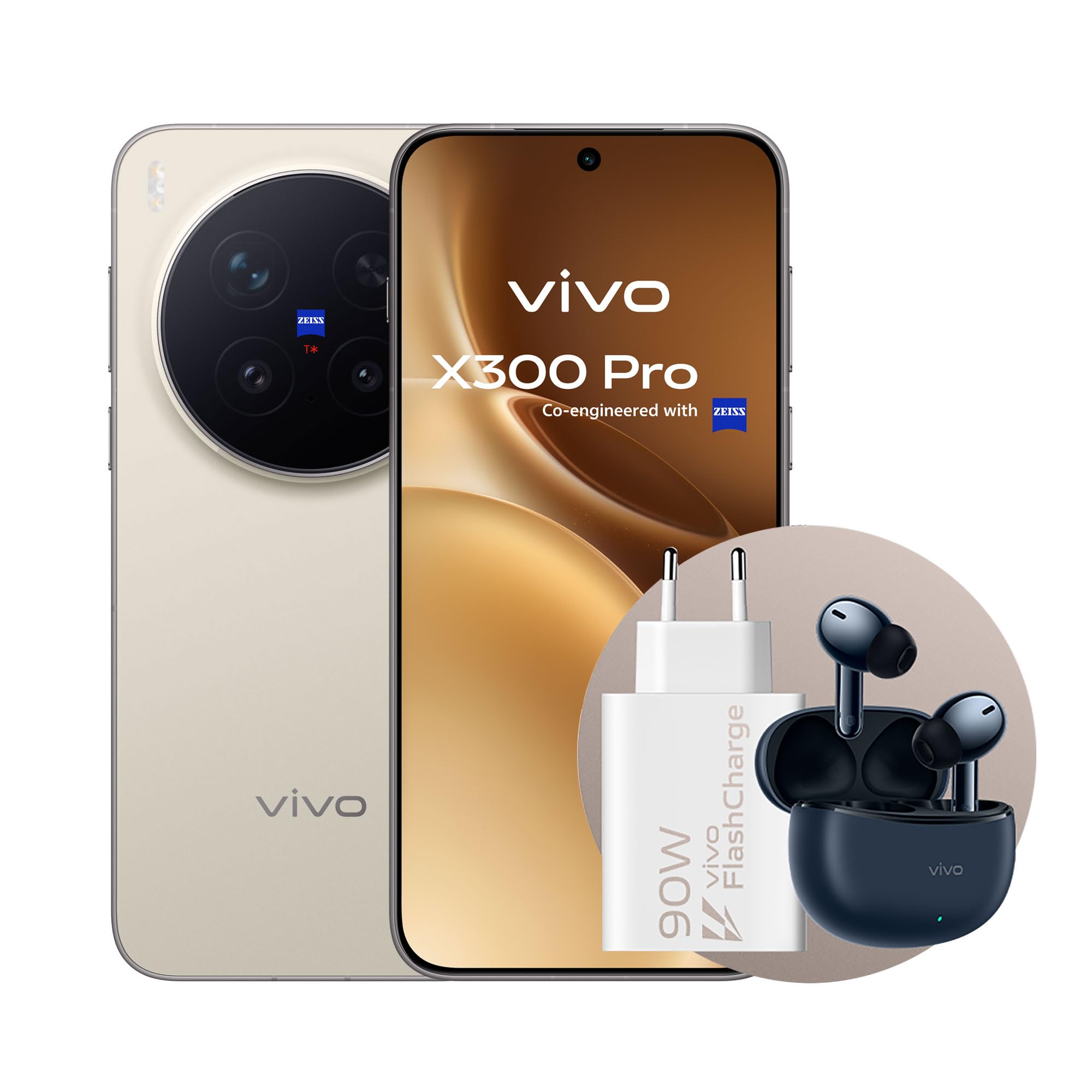 vivo X300Pro 5G, Cameraphone con Teleobiettivo APO ZEISS 200MP, 16+16GB RAM，512GB ROM, schermo piatto da 6,78 pollici,90W Fast charge,Dimensity 9500, IP68 e IP69, Android 16