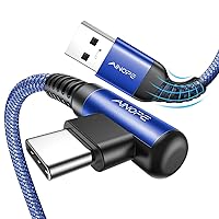 Vista 29 de AINOPE Cable USB a USB C [2 unidades, 6.6 pies] 3.1A tipo C cargador de carga rápida, cable USB C en ángulo recto para iPhone 17 Carplay, Galaxy