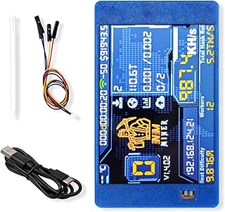 NerdMiner V2 Mining Bitcoin con Carcasa Azul, 1060KH/S NerdMiner V2 Bitcoin Miner con 2.8" TFT Display ESP32 WROOM Bitcoin Miner BTC Solo Lottery Miner Bitcoin Crypto Lottery Miner con Nerd Miner