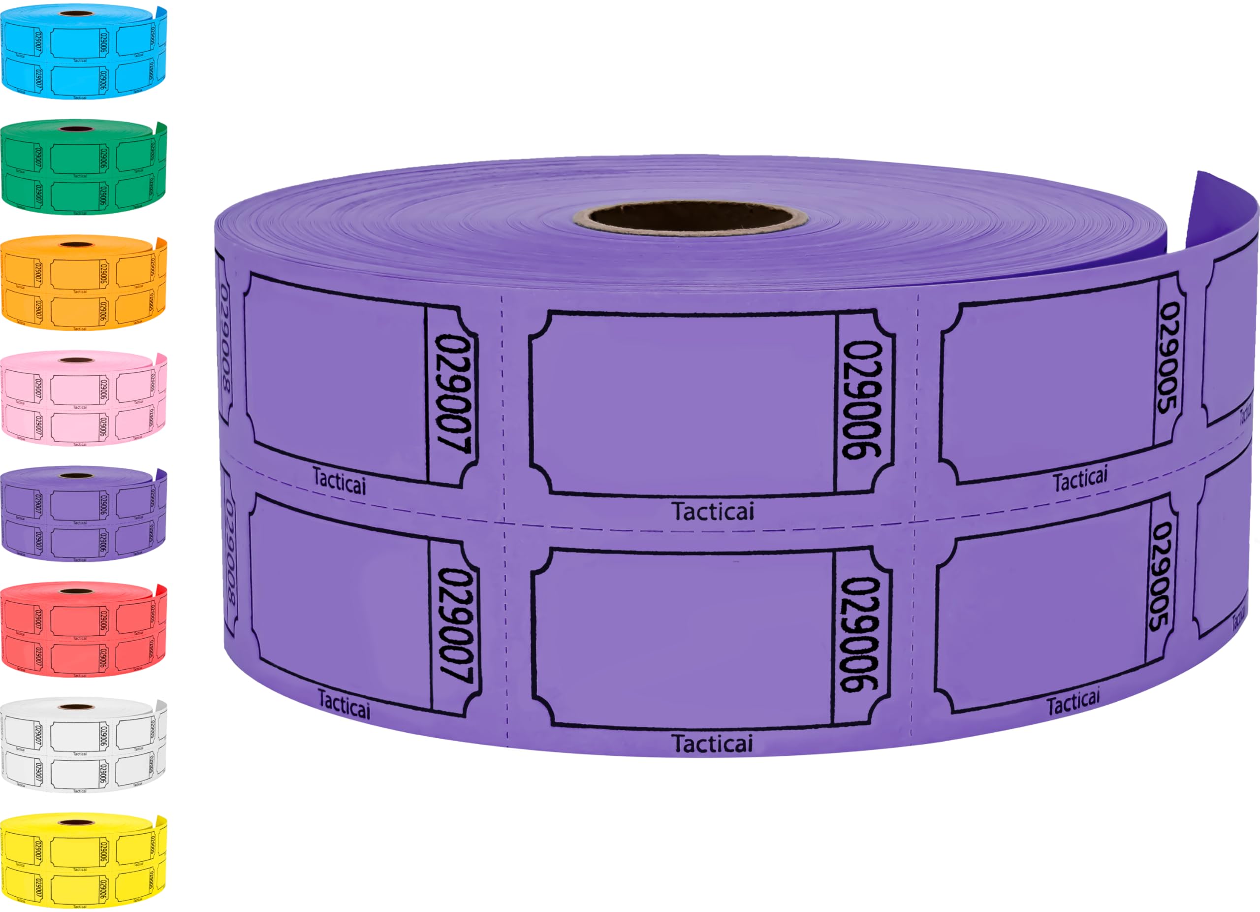 Tacticai Blank Purple Raffle Tickets (1000 Count, Double Roll) | Event Entry & Class Reward Value Pack - main product image