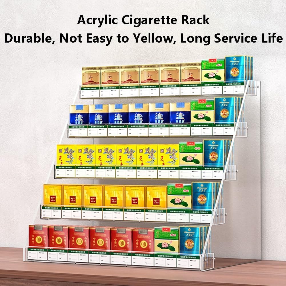 WIGING Cigarette Display Holder, Supermarkets Cigarette Display Rack, Acrylic Display Cabinet for Convenience, Stores Shops, Supermarkets Retails (Color : Clear, Size : 29.5x20.9x30.8cm)