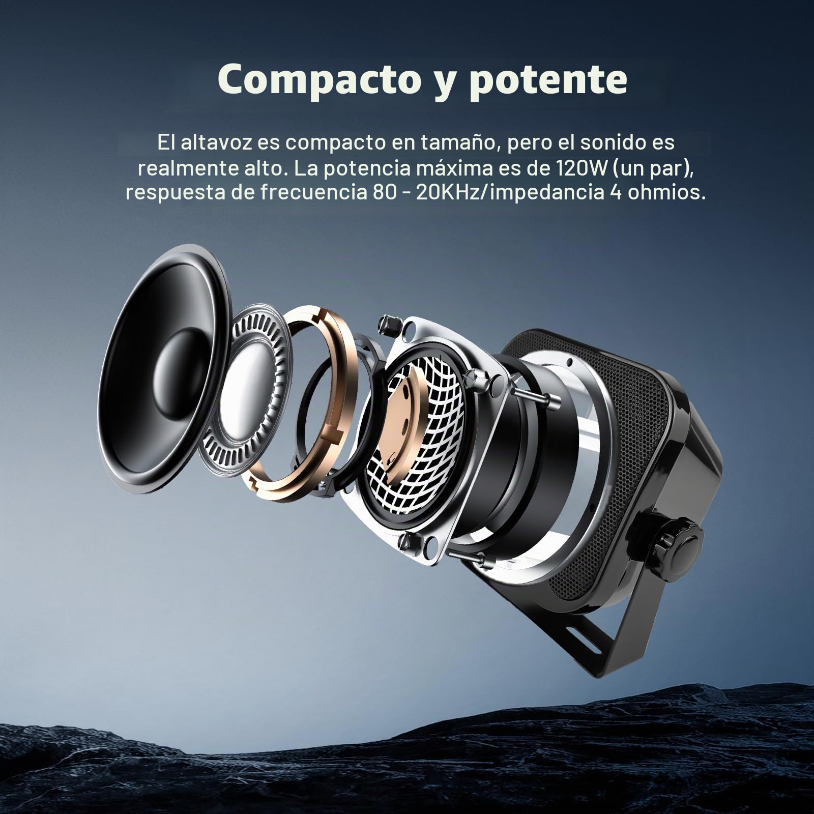 STUDIOFINIX Sistema de Altavoces de Audio estéreo Bluetooh Impermeable Marino para ATV, UTV, Motocicleta, Tractor, Barco, Altavoces (Negro)