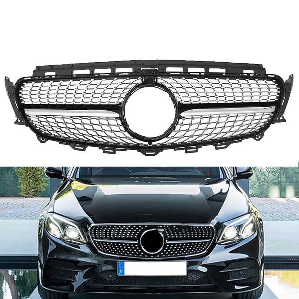 BXQDAM Front grille,Compatible with Mercedes-Benz W213 E300 E400 2016-2020,Front grille parts