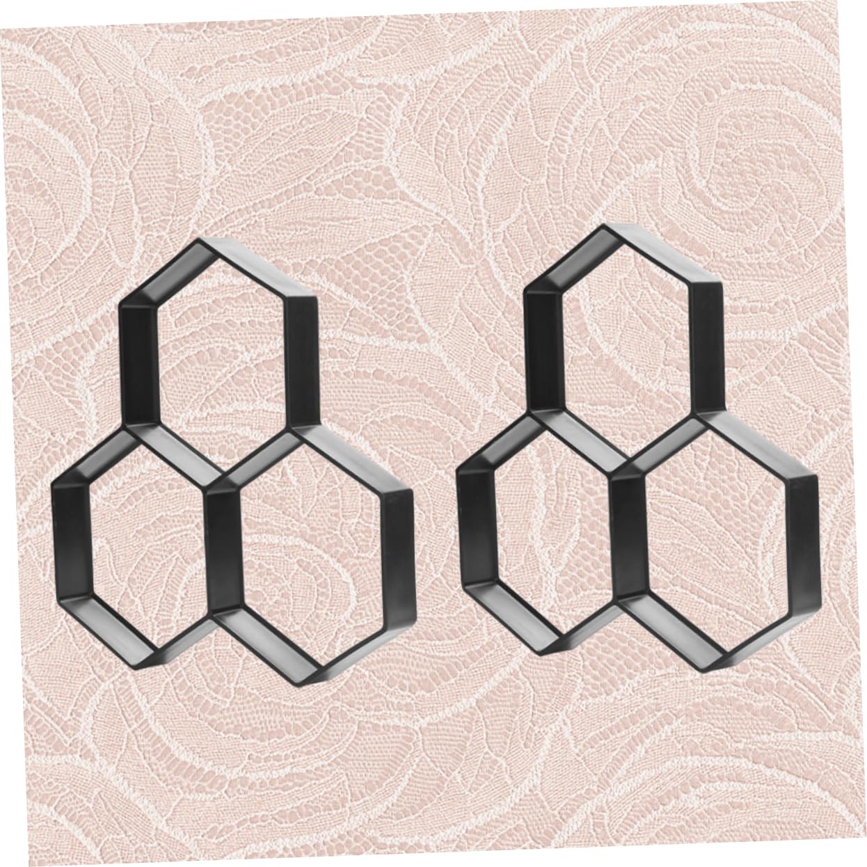 BESPORTBLE Plastic Cement Molding 2 Pack Hexagon Pattern Molds for DIY Concrete Pathway