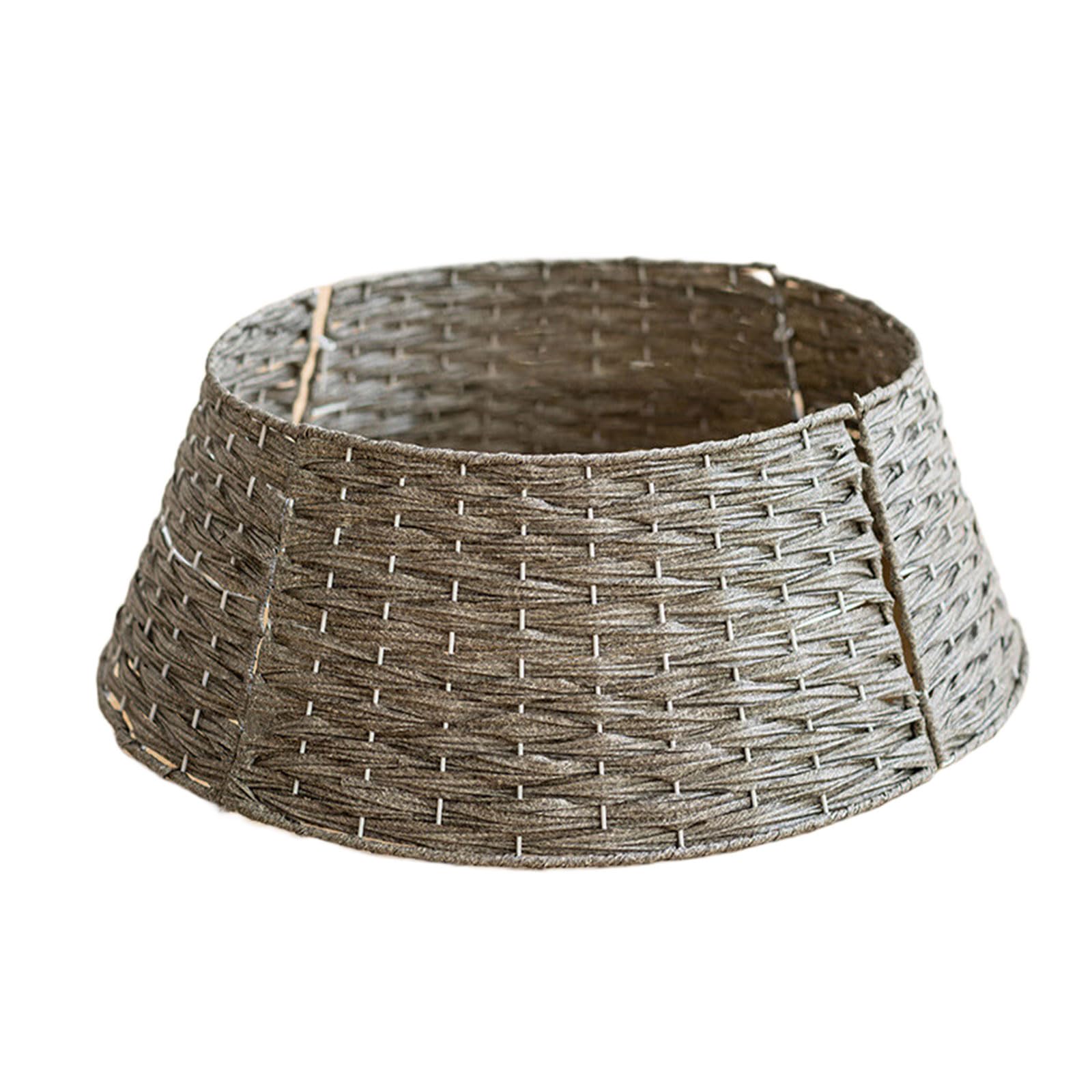 carotoe Natural Rattan Christmas Tree Stand Collar Skirt Hand Woven Base Cover Holiday Decoration for Home Rattan Christmas Tree Skirt