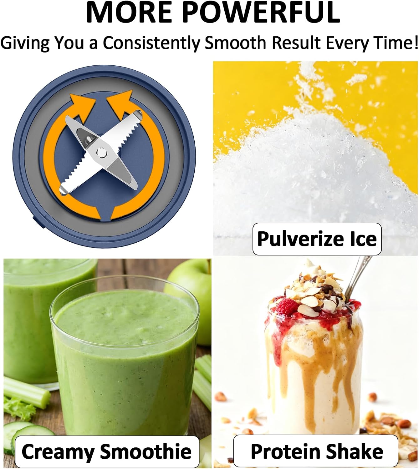 Portable Blender, Cordless Personal Blender for Smoothie with Ice Crushing Blades, 18oz Auto Reverse Blending for Smoothie, Shake, Frozen Fruit