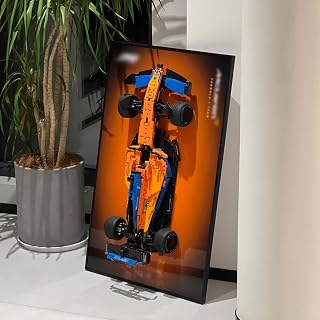 Display Wallboard for Lego 42141 Technic McLaren Replica Race Car Model Building Kit, Adult Collectibles Wall Mount, Home or Office Décor, Gradient Color (No Car Included)
