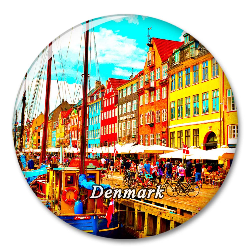 Cobrew 4Cm-Bxt1509 Denmark Copenhagen Fridge Refrigerator Magnet Decorative Magnet Sticker Travel Souvenir Collection Tourist City Gift Whiteboard Kitchen